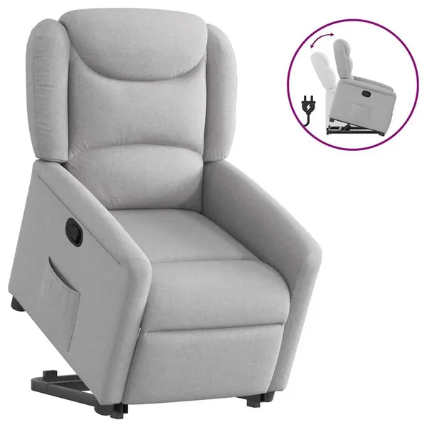 Fauteuil inclinable gris nuage tissu