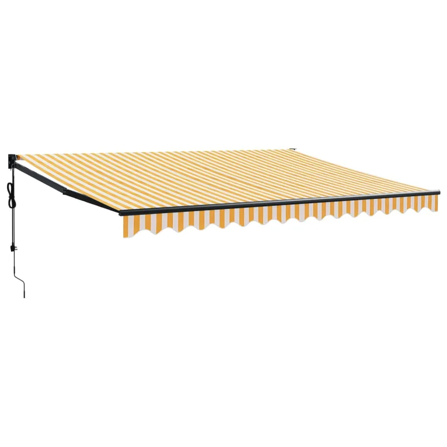 Auvent rétractable automatique jaune et blanc 4,5x3 m - 2