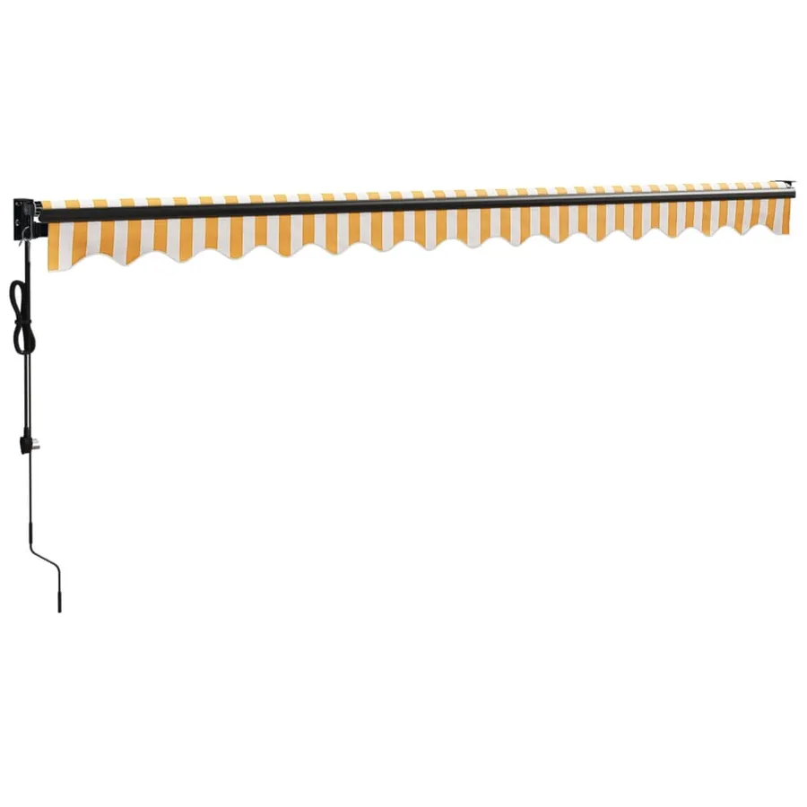 Auvent rétractable automatique jaune et blanc 4,5x3 m - 4