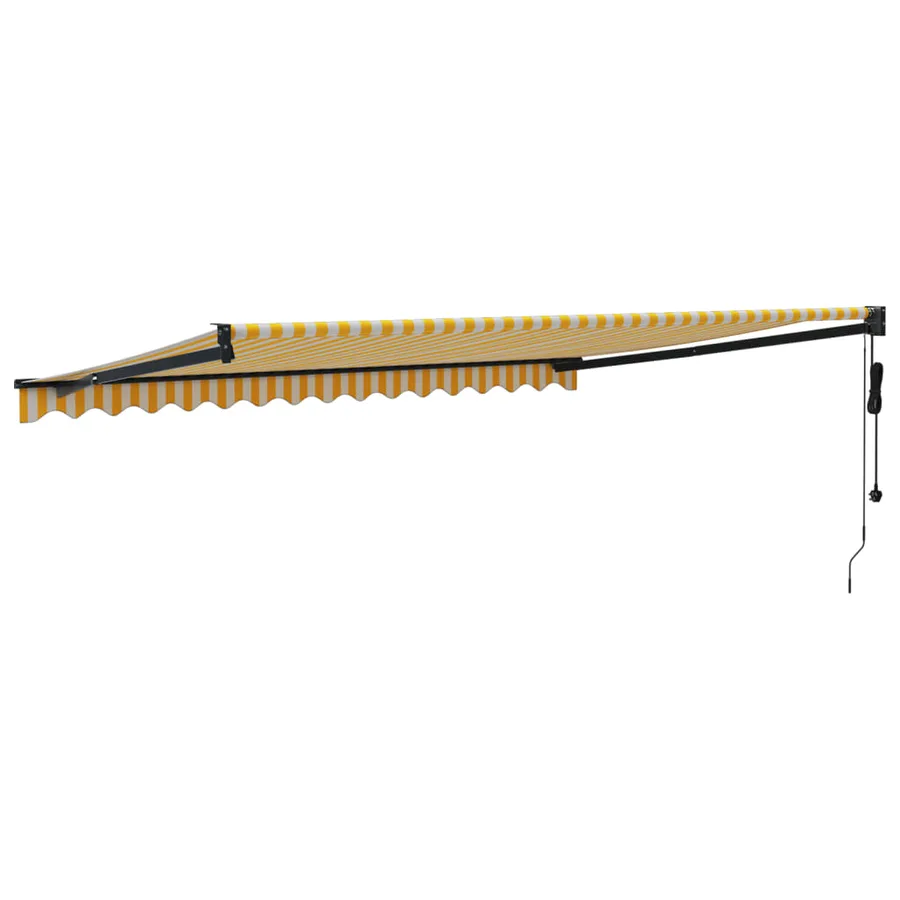 Auvent rétractable automatique jaune et blanc 4,5x3 m - 5