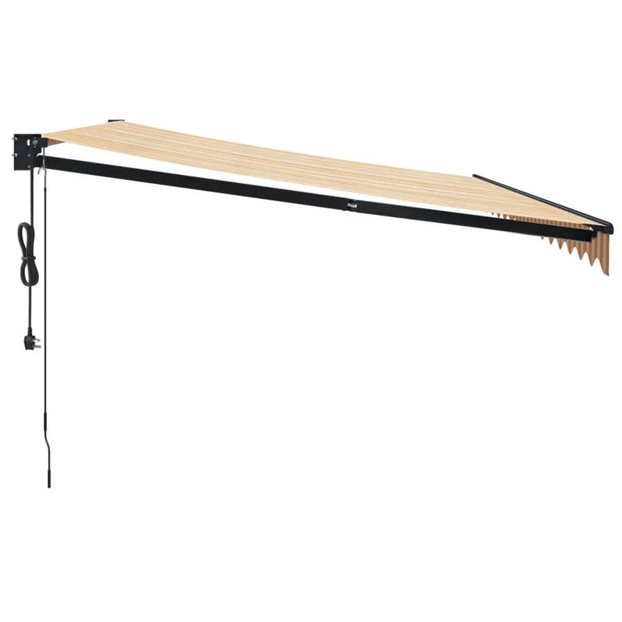 Auvent rétractable automatique jaune et blanc 4,5x3 m - 6