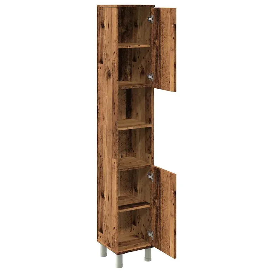 Armoire de salle de bain vieux bois 30x30x179cm bois ingénierie - 7