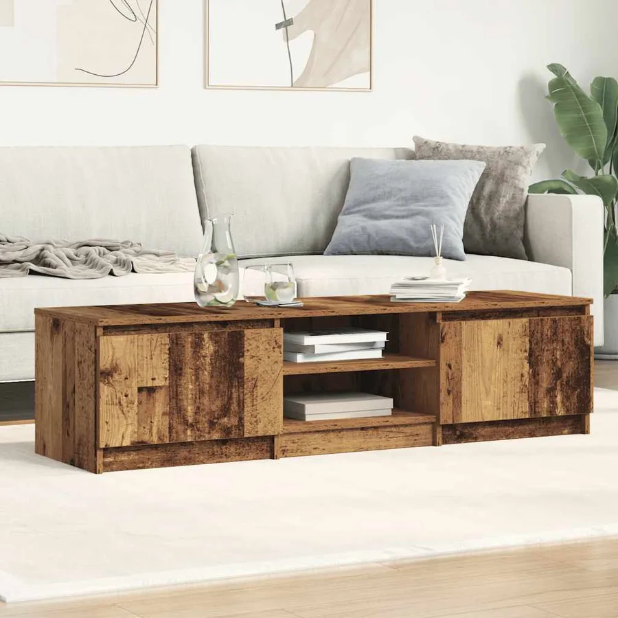 Meuble TV en bois ancien 140x40x36 cm bois d'ingénierie - 4