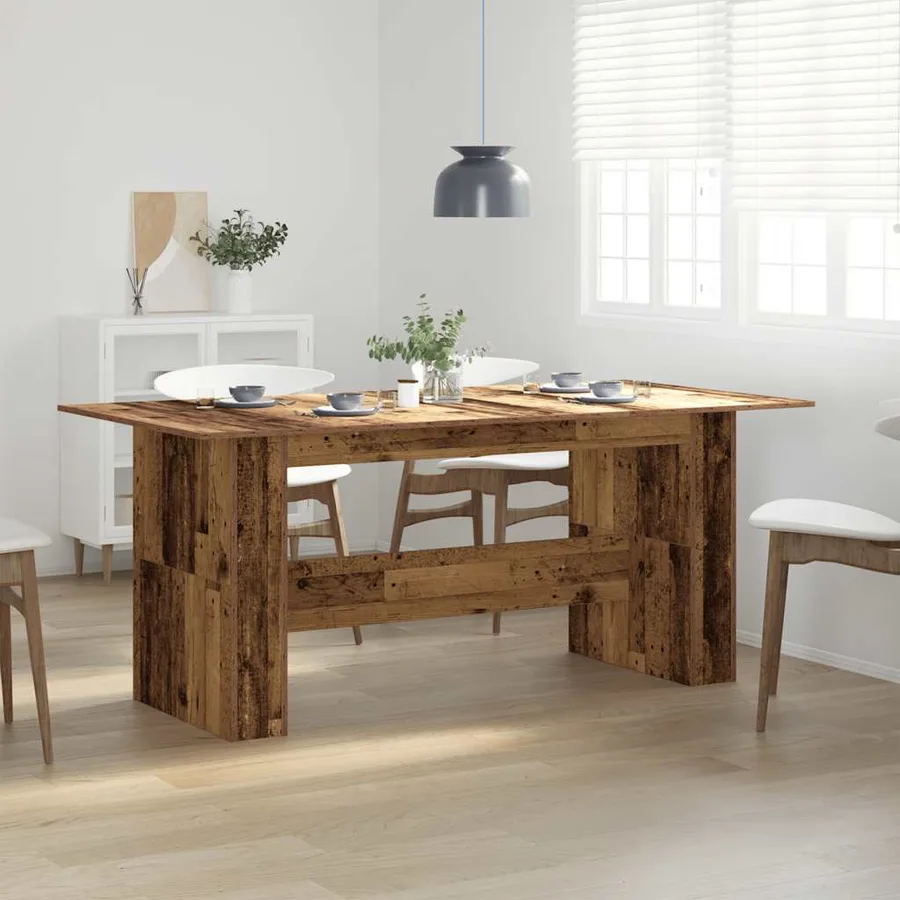 Table à manger vieux bois 180x90x76 cm bois d'ingénierie - 3