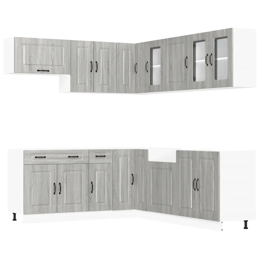 Ensemble d'armoires de cuisine 11 pcs Kalmar bois d'ingénierie - 2