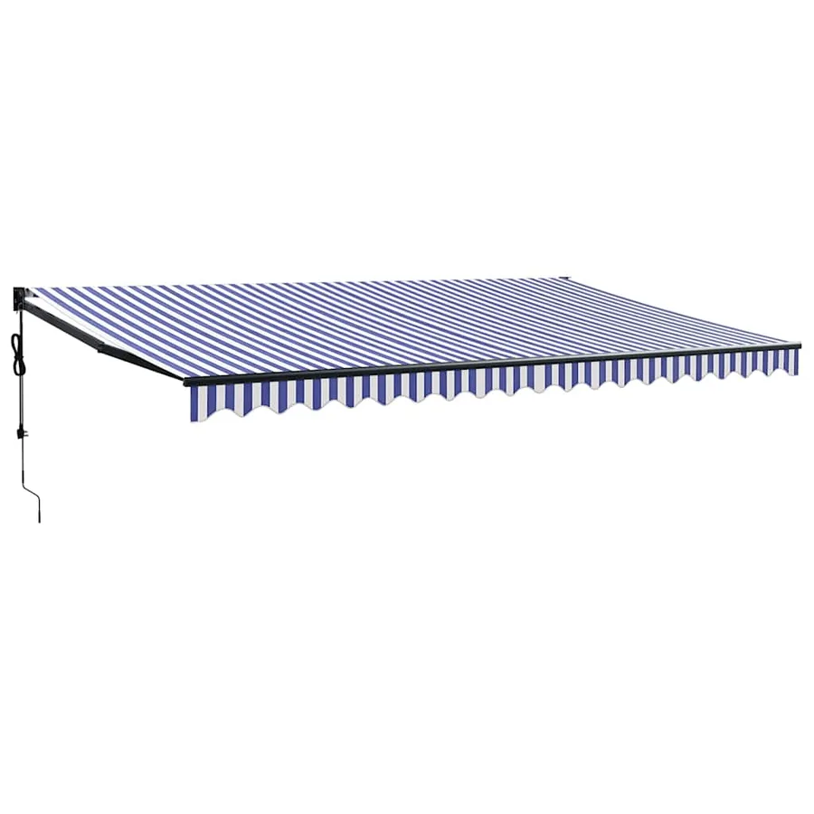 Auvent rétractable automatique bleu et blanc 5x3 m - 2