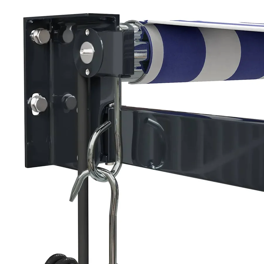 Auvent rétractable automatique bleu et blanc 5x3 m - 7