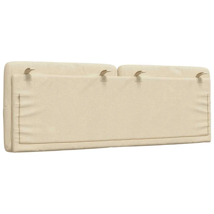 Coussin de tête de lit crème 120 cm tissu - 6