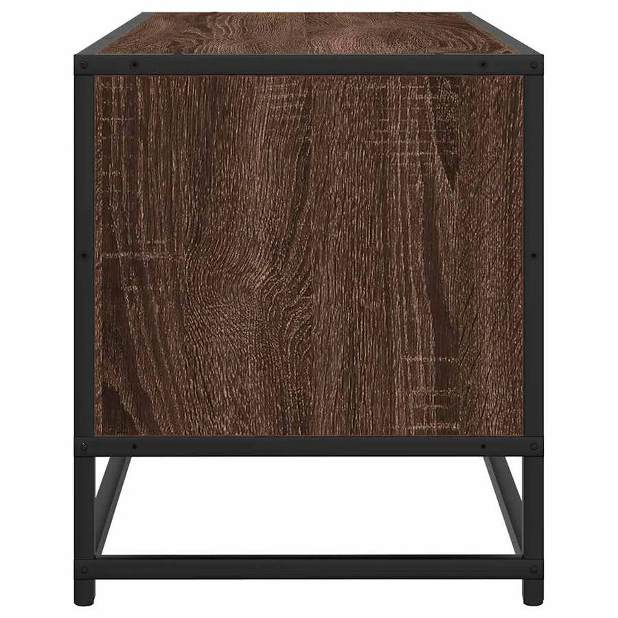 Meuble TV chêne marron 80x34,5x40 cm bois d'ingénierie et métal - 5