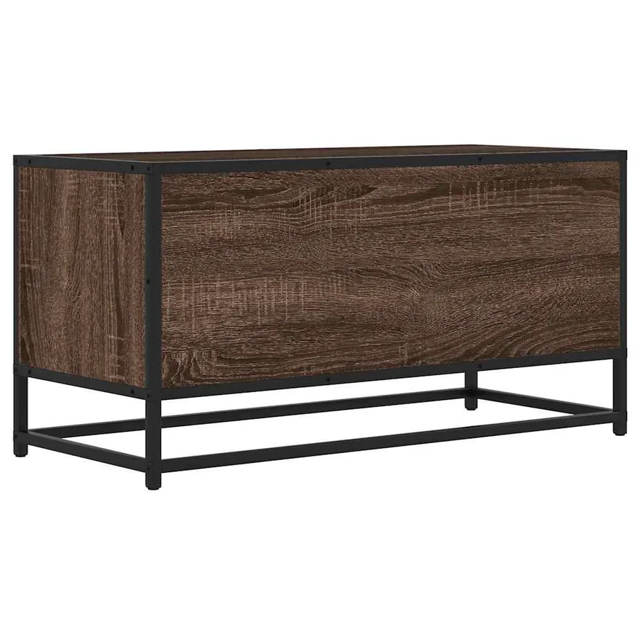Meuble TV chêne marron 80x34,5x40 cm bois d'ingénierie et métal - 6