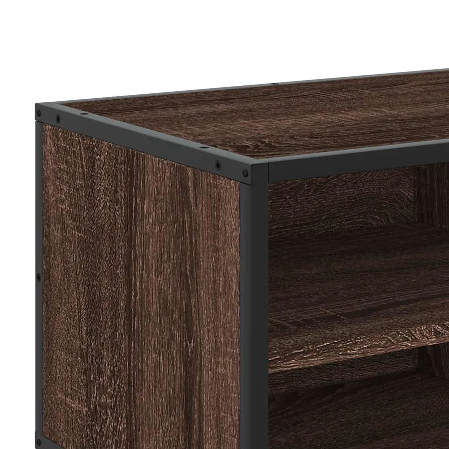 Meuble TV chêne marron 80x34,5x40 cm bois d'ingénierie et métal - 9