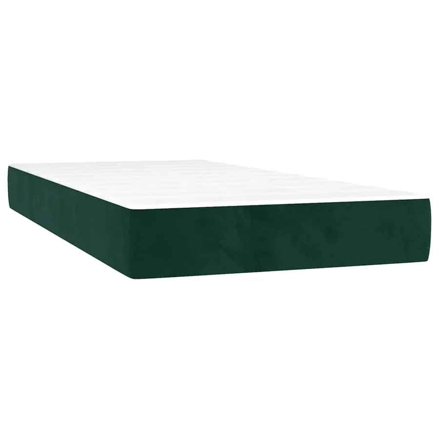 Sommier à lattes de lit et matelas Vert foncé 80x200 cm Velours - 5