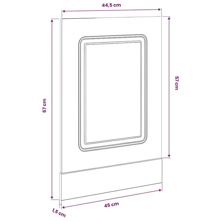 Panneau de lave-vaisselle Kalmar gris béton 45x1,5x57 cm - 8