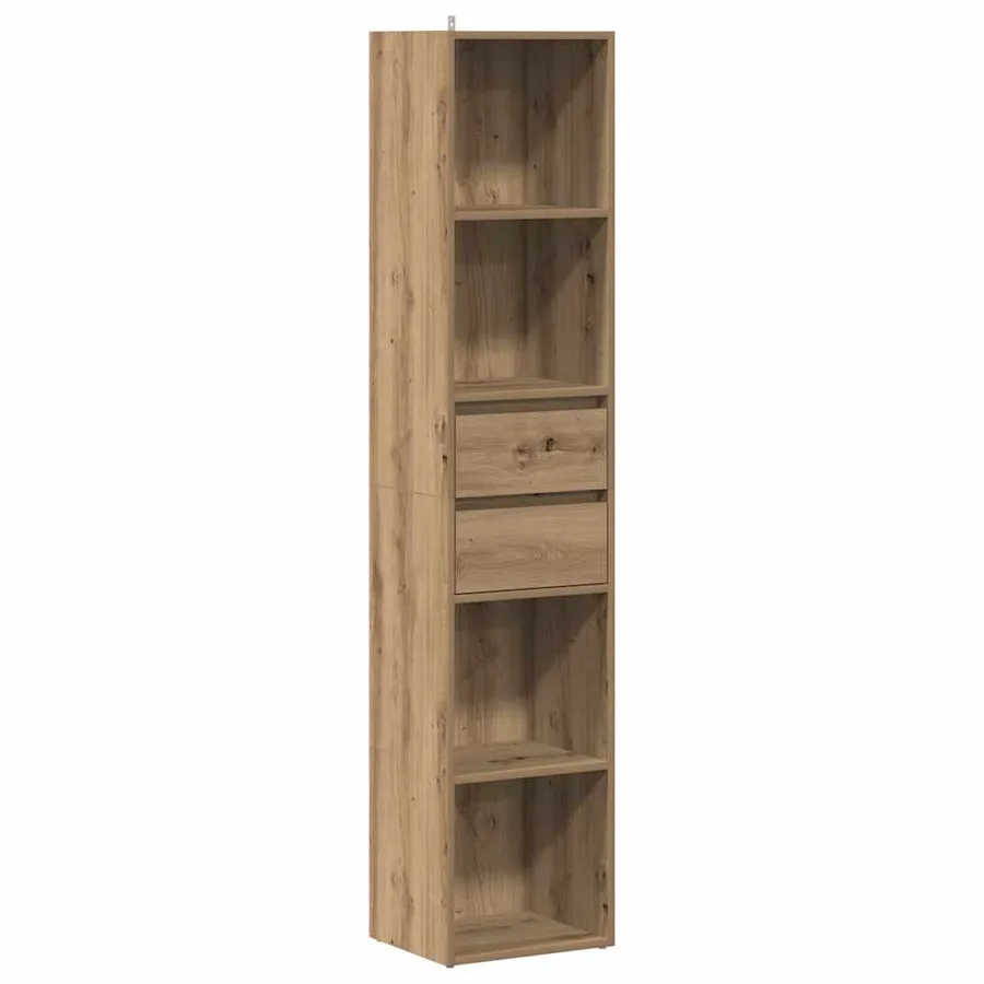 Bibliothèque chêne artisanal 36x30x171 cm bois d'ingénierie - 2
