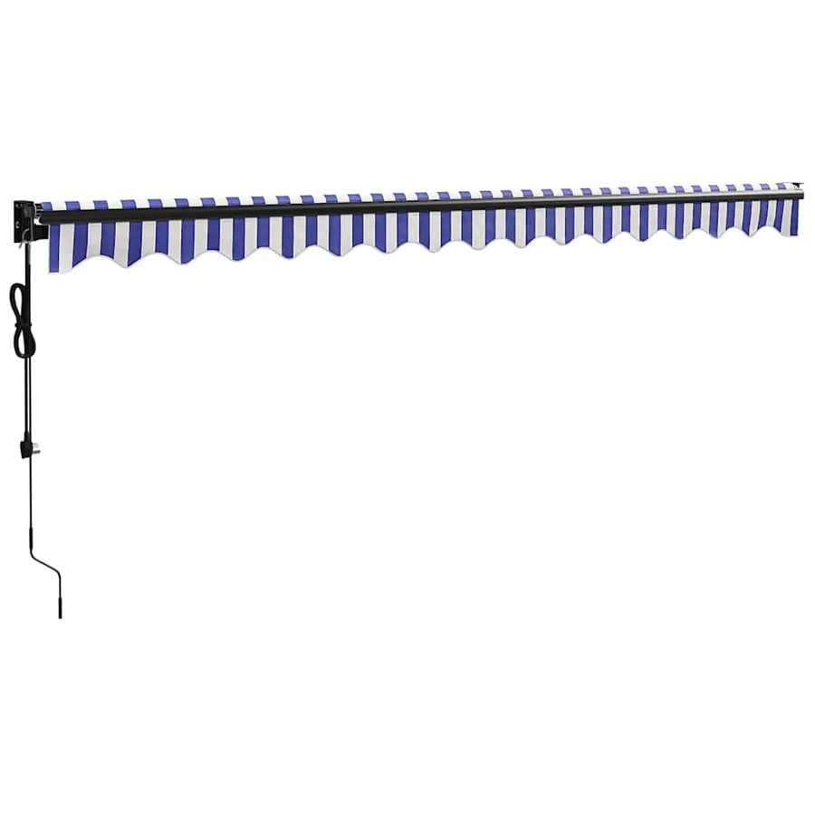 Auvent rétractable automatique bleu et blanc 4x3 m - 4