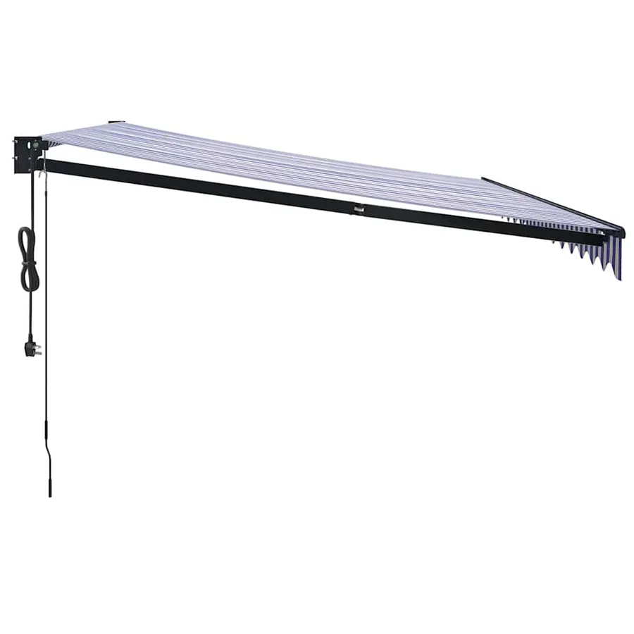 Auvent rétractable automatique bleu et blanc 4x3 m - 6