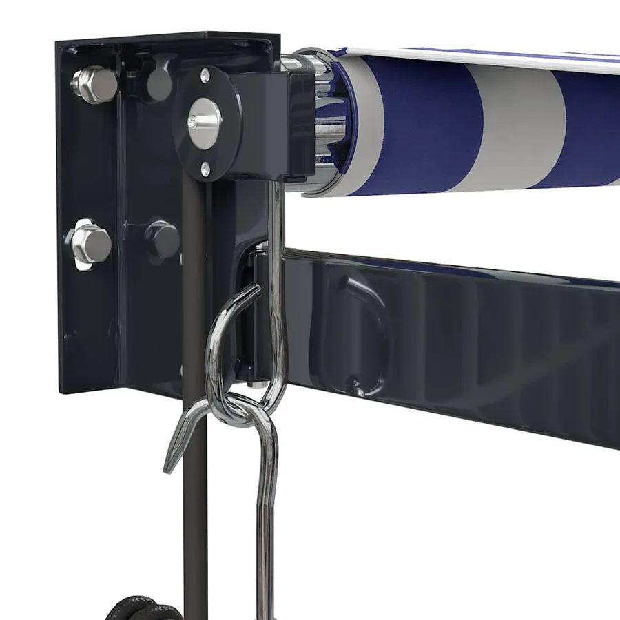 Auvent rétractable automatique bleu et blanc 4x3 m - 7