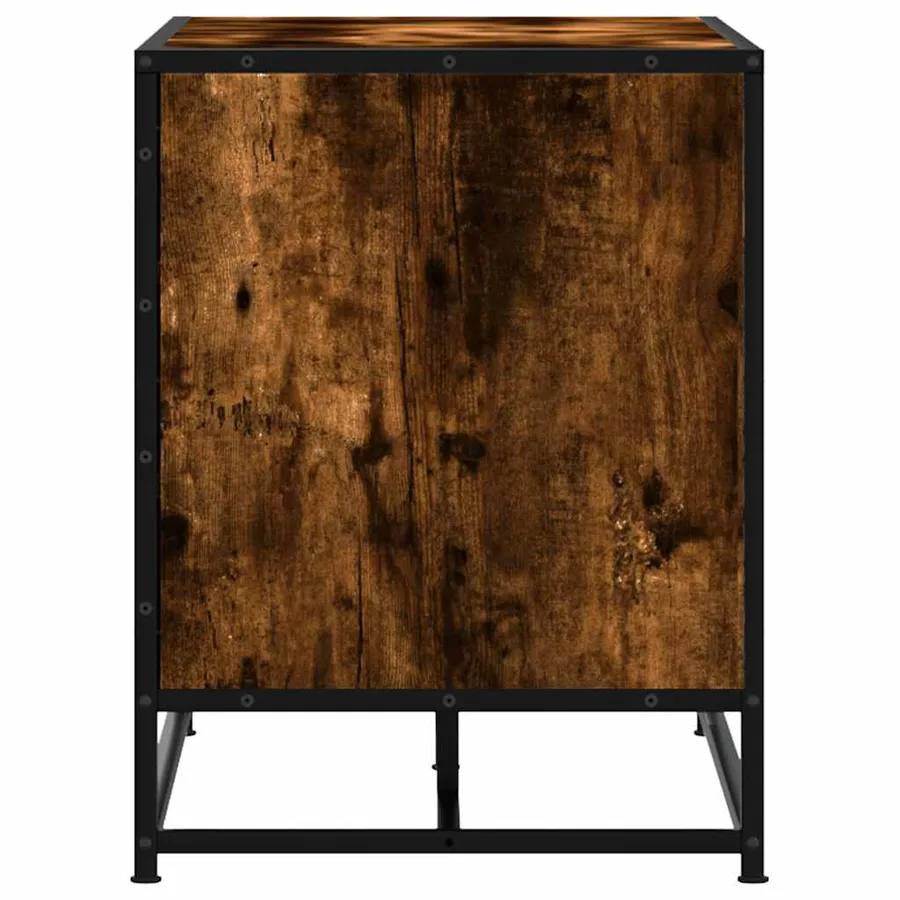 Banc à chaussures chêne fumé bois d'ingénierie et métal - 5