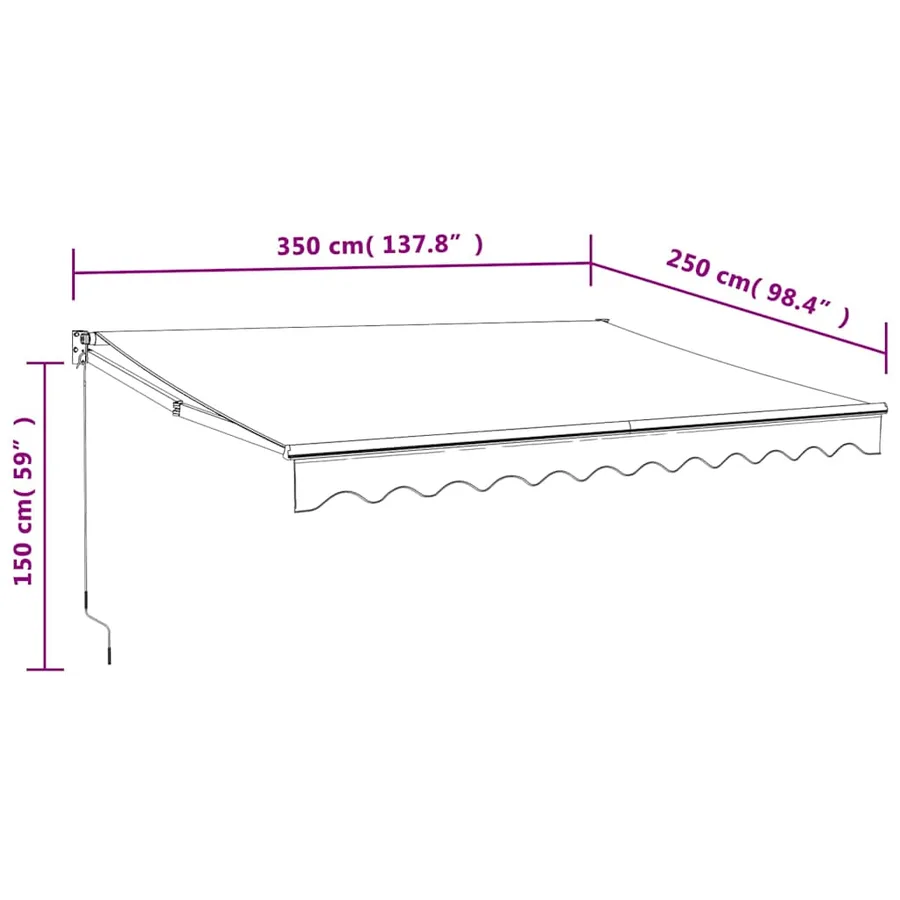 Auvent rétractable automatique anthracite 3,5x2,5 m - 10