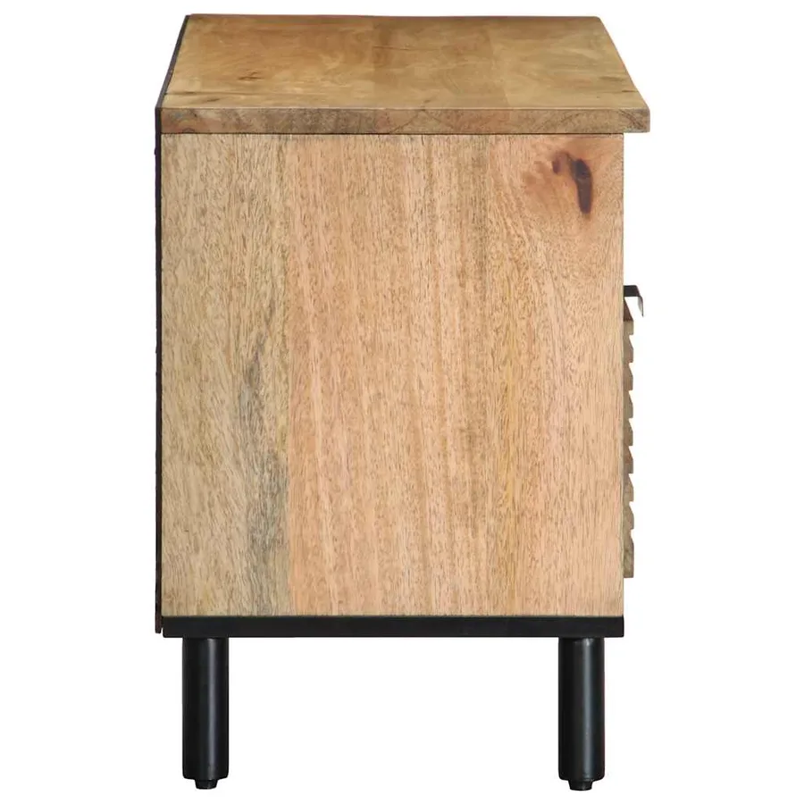 Meuble TV marron 100x33x46 cm bois massif de manguier - 4