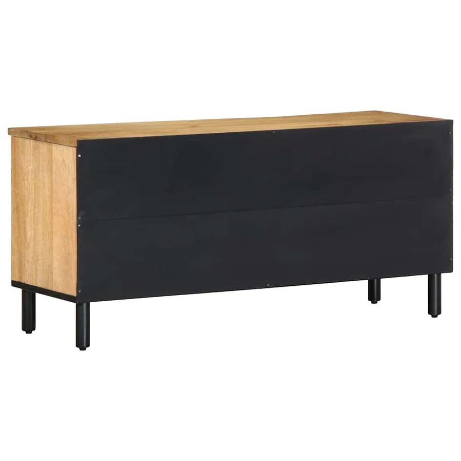 Meuble TV marron 100x33x46 cm bois massif de manguier - 5