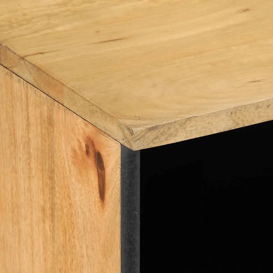 Meuble TV marron 100x33x46 cm bois massif de manguier - 6