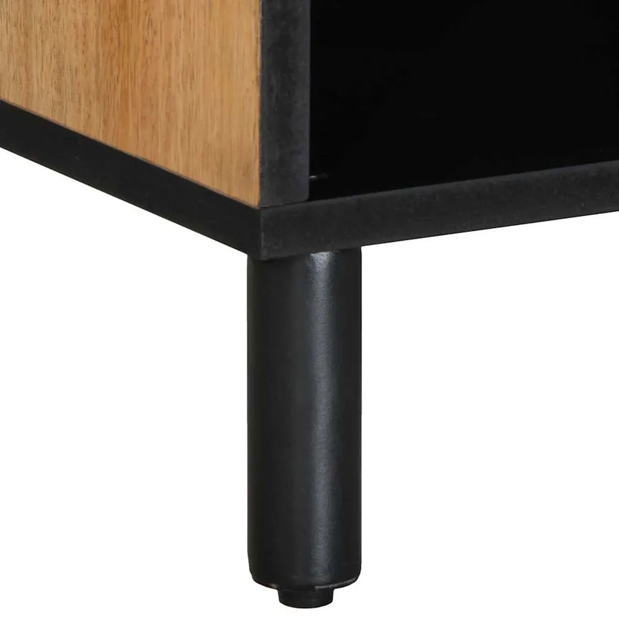 Meuble TV marron 100x33x46 cm bois massif de manguier - 8