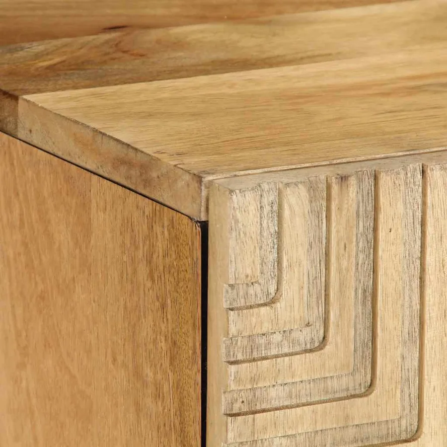 Meuble TV marron 105x33x46 cm Bois massif de manguier - 6