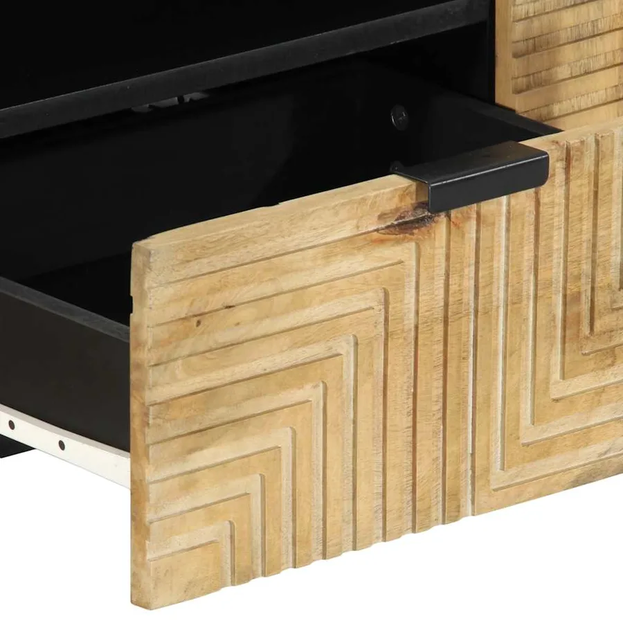 Meuble TV marron 105x33x46 cm Bois massif de manguier - 7