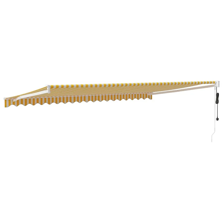 Auvent rétractable automatique jaune et blanc 5x3 m - 5