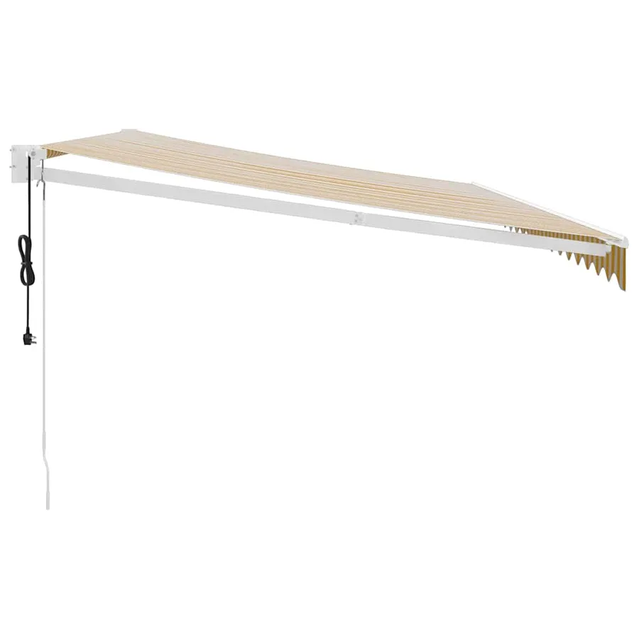 Auvent rétractable automatique jaune et blanc 5x3 m - 6