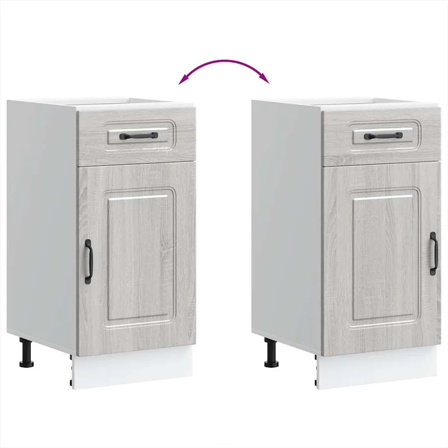 Armoire de cuisine Kalmar sonoma gris bois d'ingénierie - 8