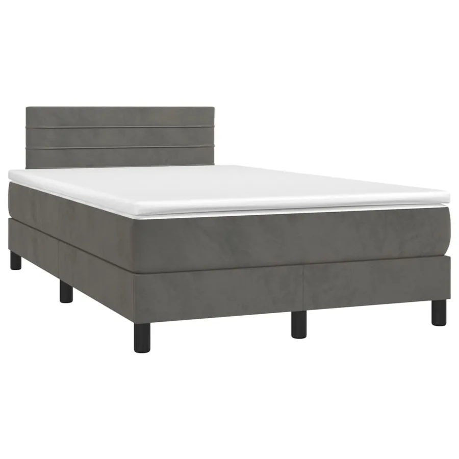 Sommier à lattes de lit et matelas Gris foncé 120x200cm Velours - 3