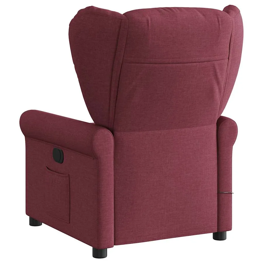 Fauteuil de massage inclinable électrique Rouge bordeaux Tissu - 6
