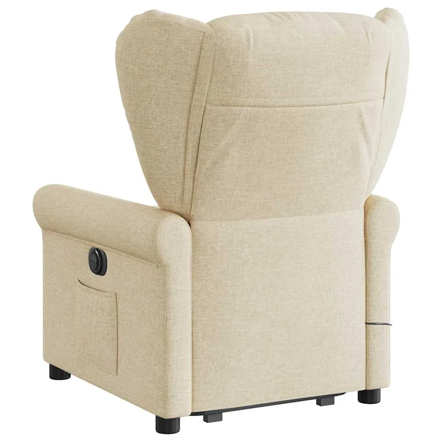 Fauteuil inclinable de massage Crème Tissu - 6