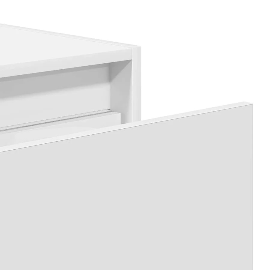 Tables de chevet murales avec lumières LED 2 pcs blanc - 11