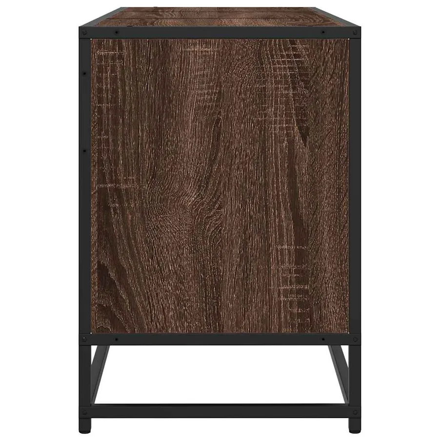 Meuble TV chêne marron 150x35x41 cm bois d'ingénierie et métal - 5