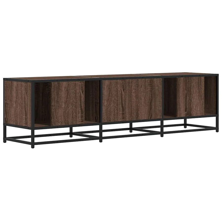Meuble TV chêne marron 150x35x41 cm bois d'ingénierie et métal - 6
