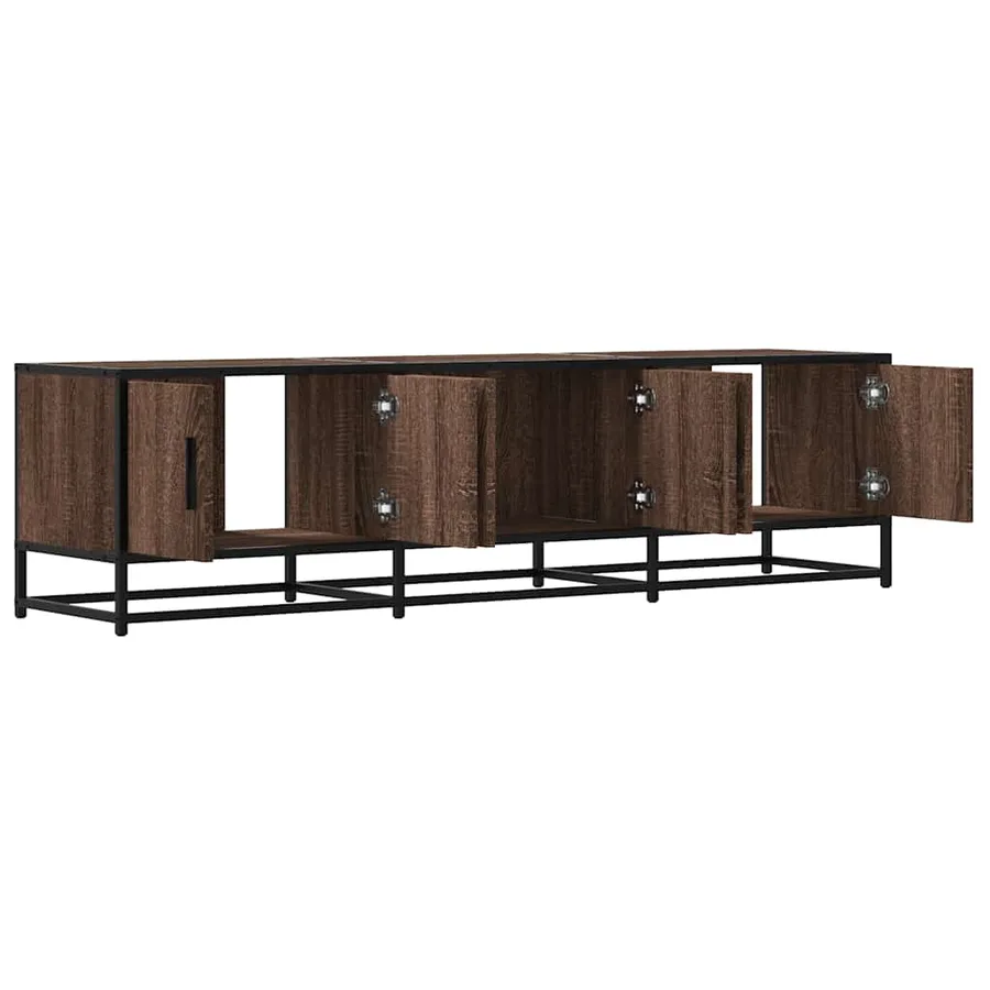 Meuble TV chêne marron 150x35x41 cm bois d'ingénierie et métal - 7
