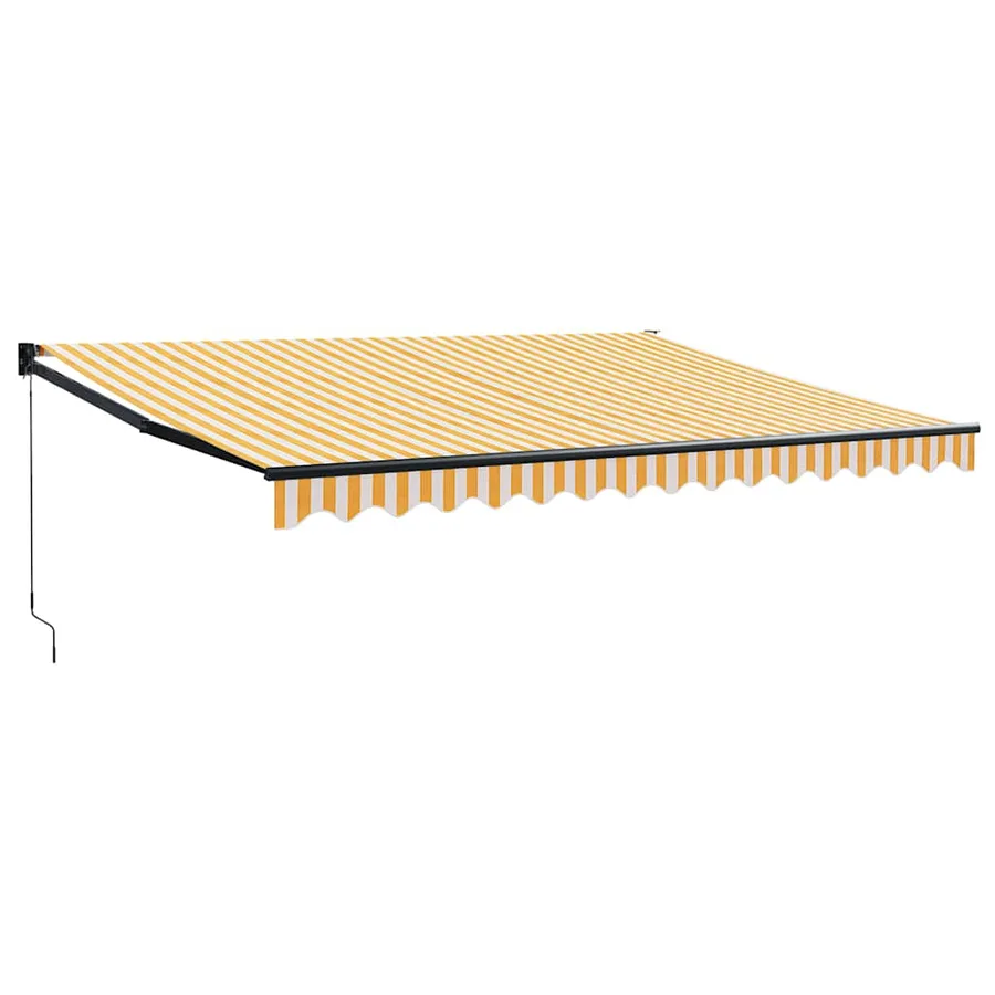Auvent rétractable jaune et blanc 4x3 m tissu et aluminium - 2