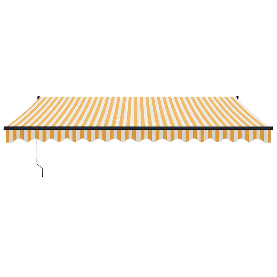 Auvent rétractable jaune et blanc 4x3 m tissu et aluminium - 3