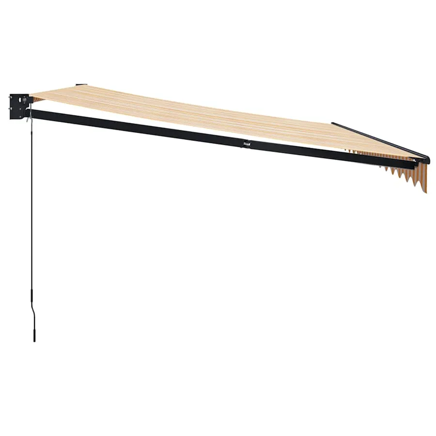 Auvent rétractable jaune et blanc 4x3 m tissu et aluminium - 4