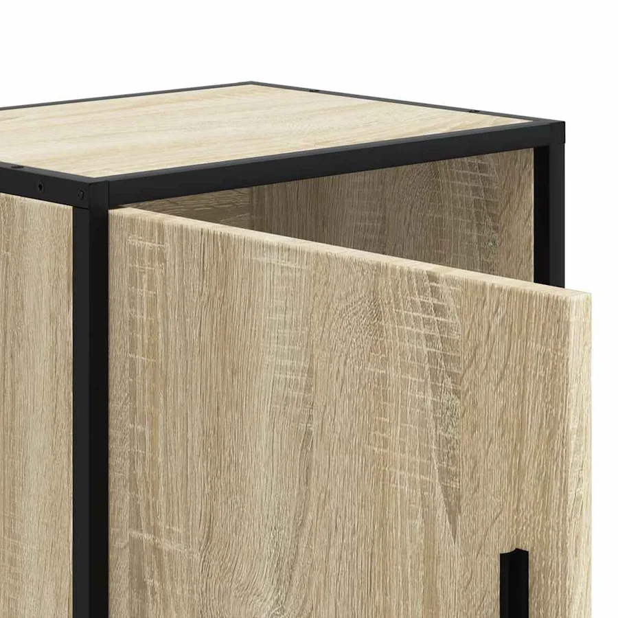 Tables de chevet 2 pcs chêne sonoma bois d'ingénierie et métal - 11