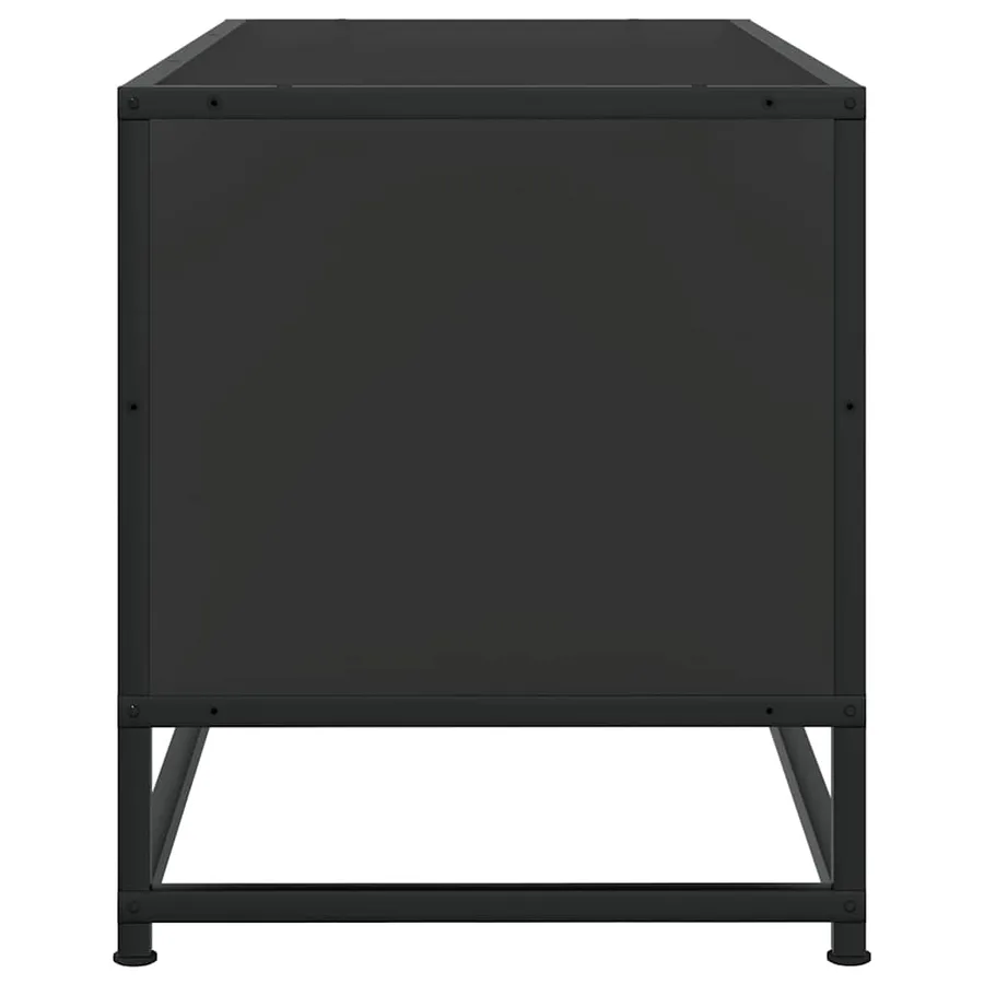 Meuble TV noir 100x34,5x40 cm bois d'ingénierie et métal - 5