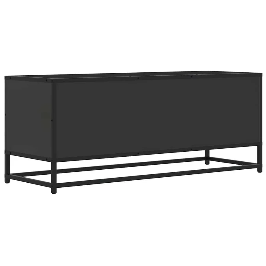 Meuble TV noir 100x34,5x40 cm bois d'ingénierie et métal - 6