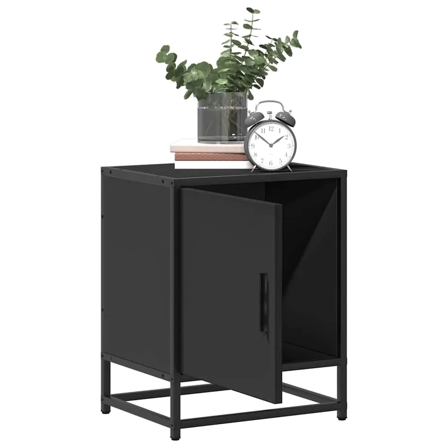 Tables de chevet 2 pcs noir 40x31x50 cm bois d'ingénierie métal - 4