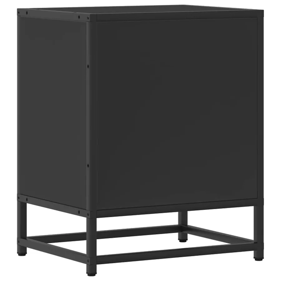 Tables de chevet 2 pcs noir 40x31x50 cm bois d'ingénierie métal - 8