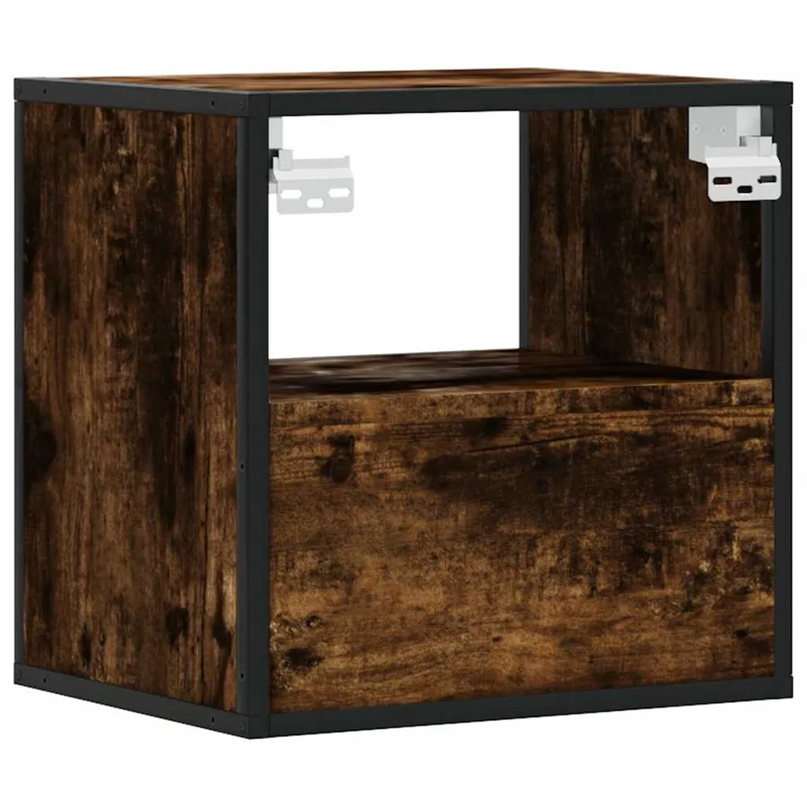 Table de chevet murale Chêne fumé 40x31x39,5 cm - 7