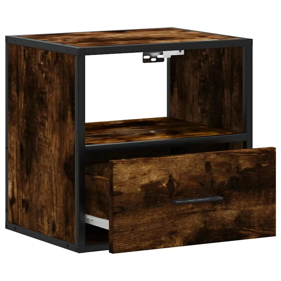 Table de chevet murale Chêne fumé 40x31x39,5 cm - 8