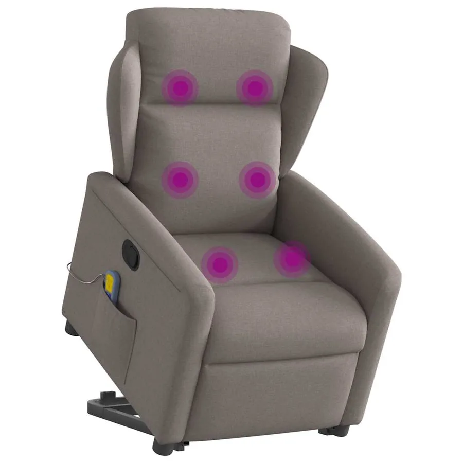Fauteuil inclinable de massage Taupe Tissu - 3